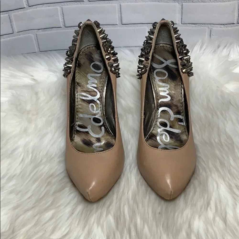Sam Edelman Roza Tan Studded Platform‎ Heels Sz 6